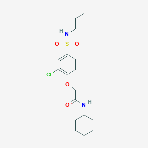 molecular formula C17H25ClN2O4S B5207473 2-{2-chloro-4-[(propylamino)sulfonyl]phenoxy}-N-cyclohexylacetamide 