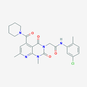 molecular formula C24H26ClN5O4 B5207475 N-(5-chloro-2-methylphenyl)-2-[1,7-dimethyl-2,4-dioxo-5-(1-piperidinylcarbonyl)-1,4-dihydropyrido[2,3-d]pyrimidin-3(2H)-yl]acetamide 