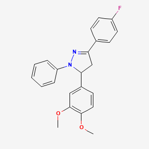 molecular formula C23H21FN2O2 B5207480 5-(3,4-dimethoxyphenyl)-3-(4-fluorophenyl)-1-phenyl-4,5-dihydro-1H-pyrazole 