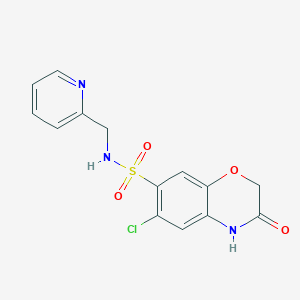 6-chloro-3-oxo-N-(2-pyridinylmethyl)-3,4-dihydro-2H-1,4-benzoxazine-7-sulfonamide