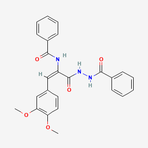 molecular formula C25H23N3O5 B5207486 N-[1-[(2-benzoylhydrazino)carbonyl]-2-(3,4-dimethoxyphenyl)vinyl]benzamide 