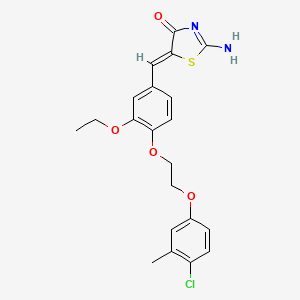 molecular formula C21H21ClN2O4S B5207499 5-{4-[2-(4-chloro-3-methylphenoxy)ethoxy]-3-ethoxybenzylidene}-2-imino-1,3-thiazolidin-4-one 