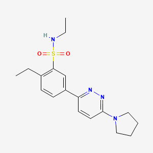 molecular formula C18H24N4O2S B5207514 N,2-diethyl-5-[6-(1-pyrrolidinyl)-3-pyridazinyl]benzenesulfonamide 