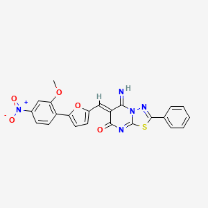 5-imino-6-{[5-(2-methoxy-4-nitrophenyl)-2-furyl]methylene}-2-phenyl-5,6-dihydro-7H-[1,3,4]thiadiazolo[3,2-a]pyrimidin-7-one