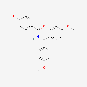 molecular formula C24H25NO4 B5207570 N-[(4-ethoxyphenyl)(4-methoxyphenyl)methyl]-4-methoxybenzamide 