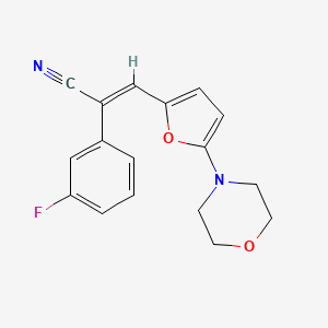 molecular formula C17H15FN2O2 B5207571 2-(3-fluorophenyl)-3-[5-(4-morpholinyl)-2-furyl]acrylonitrile 