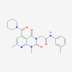 molecular formula C24H27N5O4 B5207581 2-[1,7-dimethyl-2,4-dioxo-5-(1-piperidinylcarbonyl)-1,4-dihydropyrido[2,3-d]pyrimidin-3(2H)-yl]-N-(3-methylphenyl)acetamide 