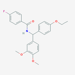 molecular formula C24H24FNO4 B5207592 N-[(3,4-dimethoxyphenyl)(4-ethoxyphenyl)methyl]-4-fluorobenzamide 