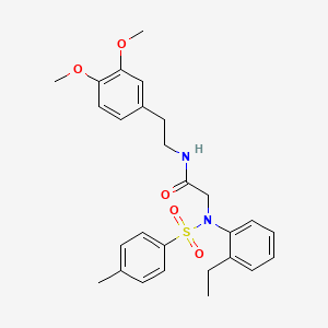 molecular formula C27H32N2O5S B5207608 N~1~-[2-(3,4-dimethoxyphenyl)ethyl]-N~2~-(2-ethylphenyl)-N~2~-[(4-methylphenyl)sulfonyl]glycinamide 