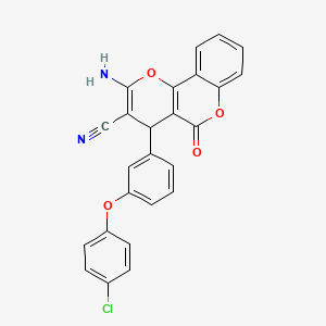 2-amino-4-[3-(4-chlorophenoxy)phenyl]-5-oxo-4H,5H-pyrano[3,2-c]chromene-3-carbonitrile