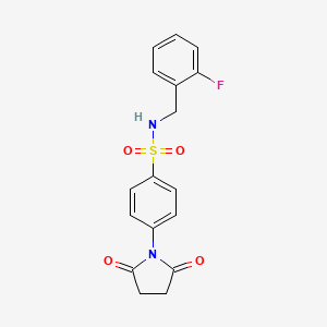 molecular formula C17H15FN2O4S B5207617 4-(2,5-dioxo-1-pyrrolidinyl)-N-(2-fluorobenzyl)benzenesulfonamide 