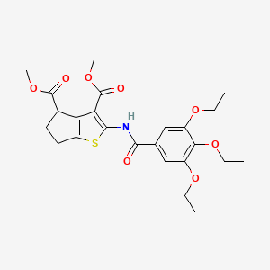 molecular formula C24H29NO8S B5207620 dimethyl 2-[(3,4,5-triethoxybenzoyl)amino]-5,6-dihydro-4H-cyclopenta[b]thiophene-3,4-dicarboxylate 