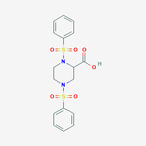 molecular formula C17H18N2O6S2 B5207649 1,4-bis(phenylsulfonyl)-2-piperazinecarboxylic acid 