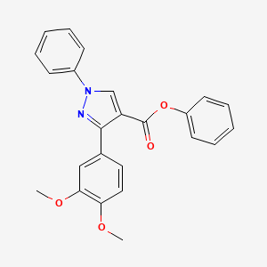 molecular formula C24H20N2O4 B5207665 phenyl 3-(3,4-dimethoxyphenyl)-1-phenyl-1H-pyrazole-4-carboxylate 