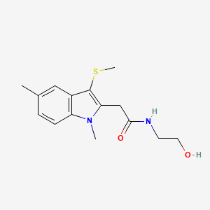 molecular formula C15H20N2O2S B5207679 2-[1,5-dimethyl-3-(methylthio)-1H-indol-2-yl]-N-(2-hydroxyethyl)acetamide CAS No. 306746-15-6