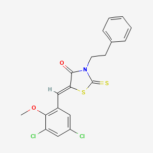 molecular formula C19H15Cl2NO2S2 B5207697 5-(3,5-dichloro-2-methoxybenzylidene)-3-(2-phenylethyl)-2-thioxo-1,3-thiazolidin-4-one 