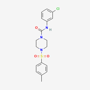 molecular formula C18H20ClN3O3S B5207700 N-(3-chlorophenyl)-4-[(4-methylphenyl)sulfonyl]-1-piperazinecarboxamide 