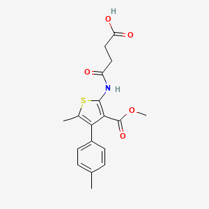 molecular formula C18H19NO5S B5207707 4-{[3-(methoxycarbonyl)-5-methyl-4-(4-methylphenyl)-2-thienyl]amino}-4-oxobutanoic acid 