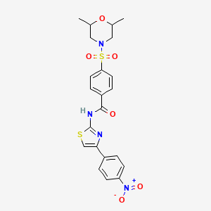 molecular formula C22H22N4O6S2 B5207712 4-[(2,6-dimethyl-4-morpholinyl)sulfonyl]-N-[4-(4-nitrophenyl)-1,3-thiazol-2-yl]benzamide 