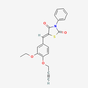 molecular formula C21H17NO4S B5207719 5-[3-ethoxy-4-(2-propyn-1-yloxy)benzylidene]-3-phenyl-1,3-thiazolidine-2,4-dione 