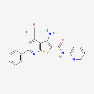 molecular formula C20H13F3N4OS B5207737 3-amino-6-phenyl-N-2-pyridinyl-4-(trifluoromethyl)thieno[2,3-b]pyridine-2-carboxamide 