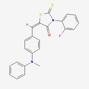 molecular formula C23H17FN2OS2 B5207766 3-(2-fluorophenyl)-5-{4-[methyl(phenyl)amino]benzylidene}-2-thioxo-1,3-thiazolidin-4-one 