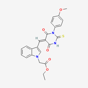 ethyl (3-{[1-(4-methoxyphenyl)-4,6-dioxo-2-thioxotetrahydro-5(2H)-pyrimidinylidene]methyl}-1H-indol-1-yl)acetate