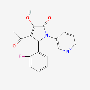4-acetyl-5-(2-fluorophenyl)-3-hydroxy-1-(3-pyridinyl)-1,5-dihydro-2H-pyrrol-2-one