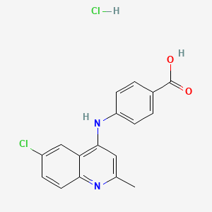 molecular formula C17H14Cl2N2O2 B5207815 4-[(6-chloro-2-methyl-4-quinolinyl)amino]benzoic acid hydrochloride 