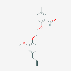 molecular formula C20H22O4 B5207832 2-[2-(4-allyl-2-methoxyphenoxy)ethoxy]-5-methylbenzaldehyde 