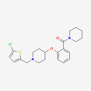 molecular formula C22H27ClN2O2S B5207833 1-[(5-chloro-2-thienyl)methyl]-4-[2-(1-piperidinylcarbonyl)phenoxy]piperidine 