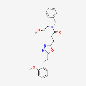 molecular formula C23H27N3O4 B5207836 N-benzyl-N-(2-hydroxyethyl)-3-{5-[2-(2-methoxyphenyl)ethyl]-1,3,4-oxadiazol-2-yl}propanamide 