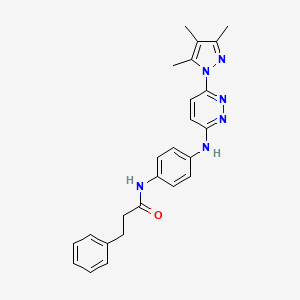 3-phenyl-N-(4-{[6-(3,4,5-trimethyl-1H-pyrazol-1-yl)-3-pyridazinyl]amino}phenyl)propanamide