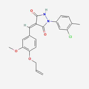 molecular formula C21H19ClN2O4 B5207846 4-[4-(allyloxy)-3-methoxybenzylidene]-1-(3-chloro-4-methylphenyl)-3,5-pyrazolidinedione 