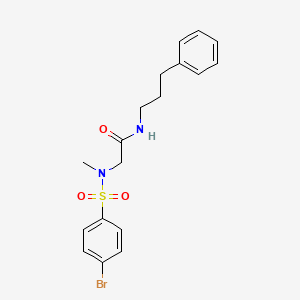 molecular formula C18H21BrN2O3S B5207872 N~2~-[(4-bromophenyl)sulfonyl]-N~2~-methyl-N~1~-(3-phenylpropyl)glycinamide 