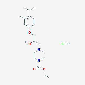 molecular formula C20H33ClN2O4 B5207897 ethyl 4-[2-hydroxy-3-(4-isopropyl-3-methylphenoxy)propyl]-1-piperazinecarboxylate hydrochloride 