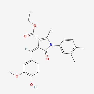 ethyl 1-(3,4-dimethylphenyl)-4-(4-hydroxy-3-methoxybenzylidene)-2-methyl-5-oxo-4,5-dihydro-1H-pyrrole-3-carboxylate