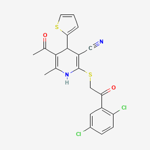 molecular formula C21H16Cl2N2O2S2 B5207917 5-acetyl-2-{[2-(2,5-dichlorophenyl)-2-oxoethyl]thio}-6-methyl-4-(2-thienyl)-1,4-dihydro-3-pyridinecarbonitrile 