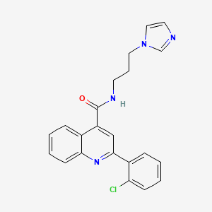 molecular formula C22H19ClN4O B5207935 2-(2-chlorophenyl)-N-[3-(1H-imidazol-1-yl)propyl]-4-quinolinecarboxamide 