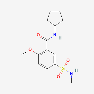 molecular formula C14H20N2O4S B5207954 N-cyclopentyl-2-methoxy-5-[(methylamino)sulfonyl]benzamide 