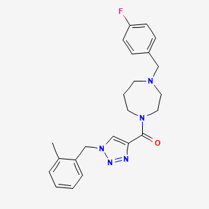 molecular formula C23H26FN5O B5207963 1-(4-fluorobenzyl)-4-{[1-(2-methylbenzyl)-1H-1,2,3-triazol-4-yl]carbonyl}-1,4-diazepane 