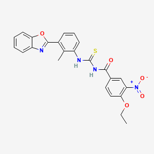 N-({[3-(1,3-benzoxazol-2-yl)-2-methylphenyl]amino}carbonothioyl)-4-ethoxy-3-nitrobenzamide
