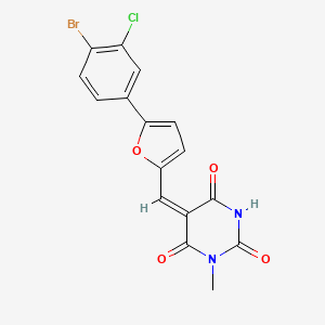 molecular formula C16H10BrClN2O4 B5208015 5-{[5-(4-bromo-3-chlorophenyl)-2-furyl]methylene}-1-methyl-2,4,6(1H,3H,5H)-pyrimidinetrione 