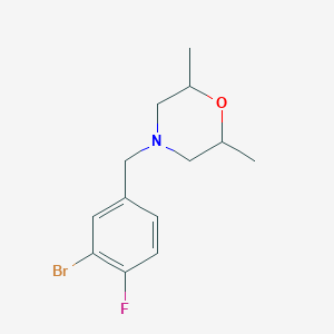 molecular formula C13H17BrFNO B5208027 4-(3-bromo-4-fluorobenzyl)-2,6-dimethylmorpholine 