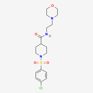 molecular formula C18H26ClN3O4S B5208038 1-[(4-chlorophenyl)sulfonyl]-N-(2-morpholin-4-ylethyl)piperidine-4-carboxamide 