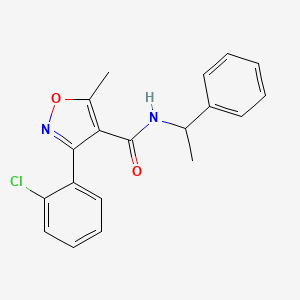 molecular formula C19H17ClN2O2 B5208052 3-(2-chlorophenyl)-5-methyl-N-(1-phenylethyl)-4-isoxazolecarboxamide 