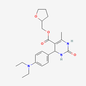 molecular formula C21H29N3O4 B5208070 tetrahydro-2-furanylmethyl 4-[4-(diethylamino)phenyl]-6-methyl-2-oxo-1,2,3,4-tetrahydro-5-pyrimidinecarboxylate 