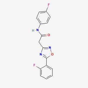 molecular formula C16H11F2N3O2 B5208071 N-(4-fluorophenyl)-2-[5-(2-fluorophenyl)-1,2,4-oxadiazol-3-yl]acetamide 