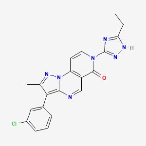 molecular formula C20H16ClN7O B5208075 3-(3-chlorophenyl)-7-(5-ethyl-4H-1,2,4-triazol-3-yl)-2-methylpyrazolo[1,5-a]pyrido[3,4-e]pyrimidin-6(7H)-one 