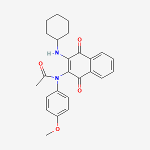 molecular formula C25H26N2O4 B5208081 N-[3-(cyclohexylamino)-1,4-dioxo-1,4-dihydro-2-naphthalenyl]-N-(4-methoxyphenyl)acetamide 